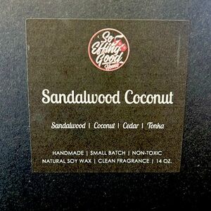 3 wick Handmade soy wax candle. Scent: sandalwood coconut. 14 oz.